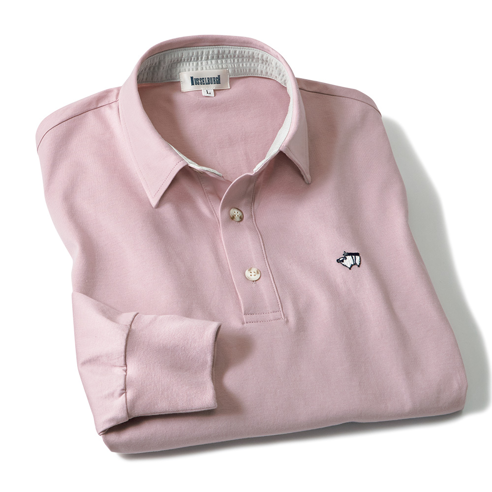 なめらかな着心地の長袖ポロシャツ