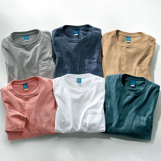 米綿ポケットTシャツ／2色セット