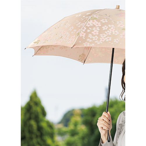 甲州織の折りたたみ晴雨兼用傘／桜