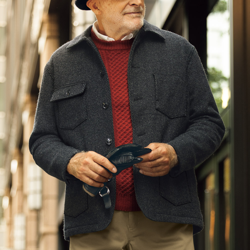 洗えるウールカシミヤ･アラン風ケーブルセーター