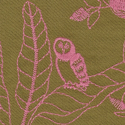 綿ウール刺しゅうオーバーブラウス／森の楽園