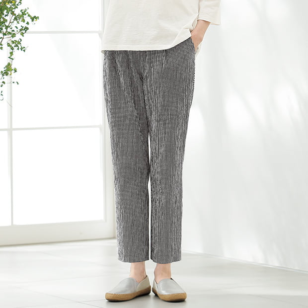 リップル加工･先染めテーパードパンツ