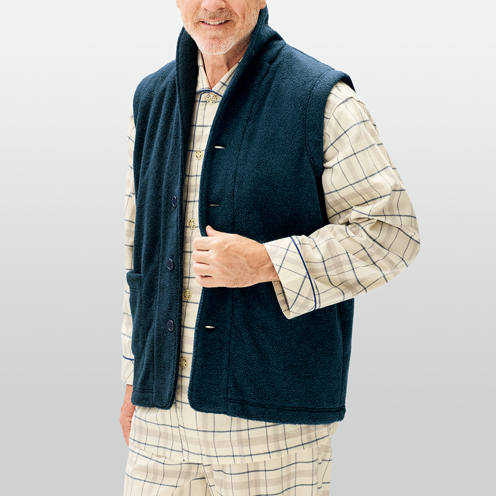 雪結晶柄・フリースベスト