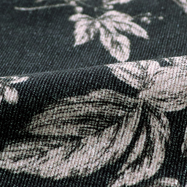 コットンコーデュロイフラワープリントパンツ