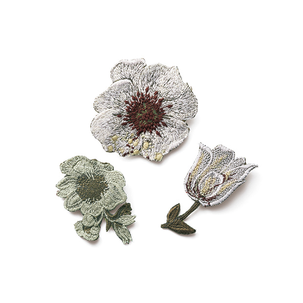 ブローチ3点セット／花園