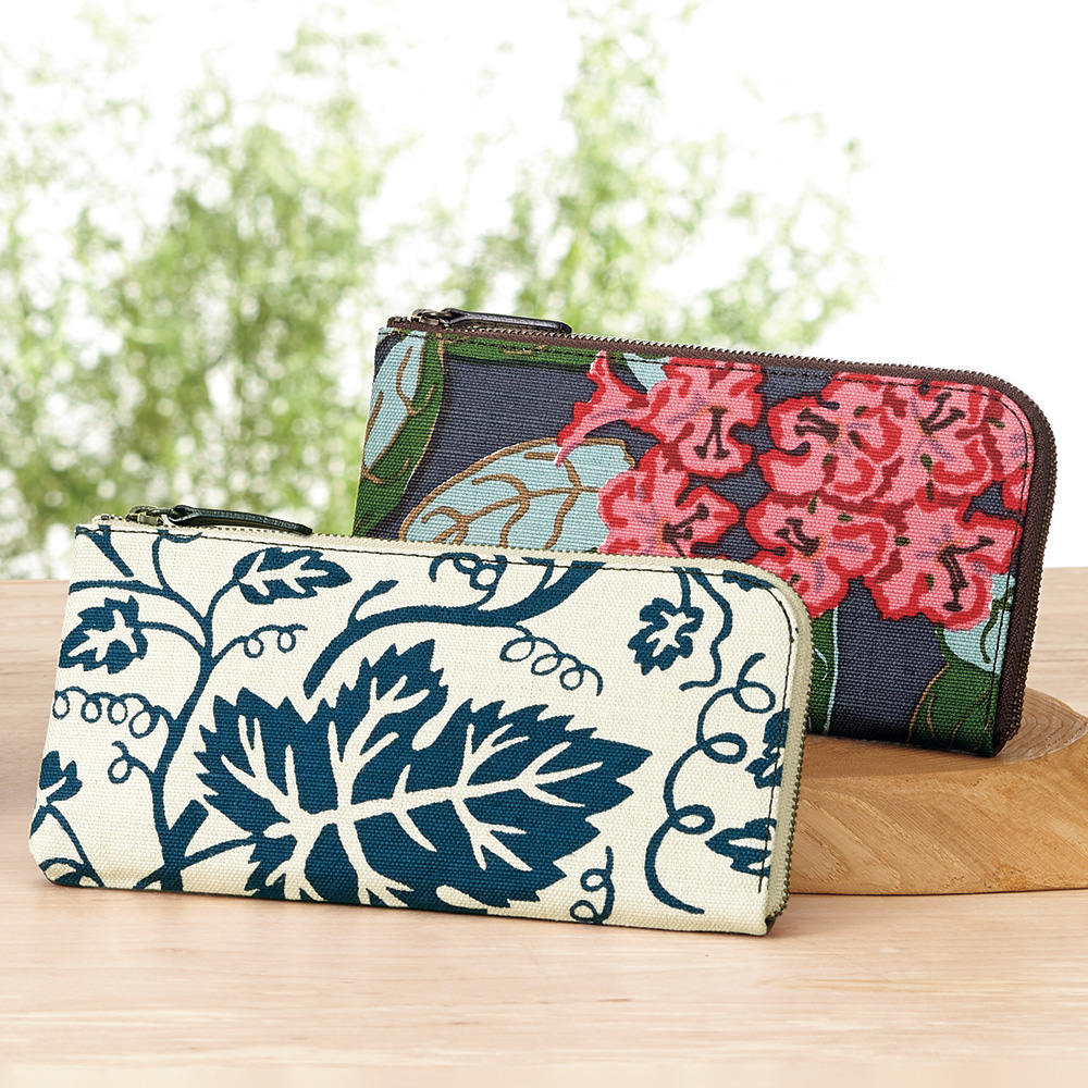 ヨブス工房の生地を使った長財布/L字ファスナー