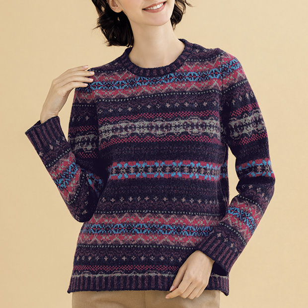 シェットランドウール･柄編みセーター