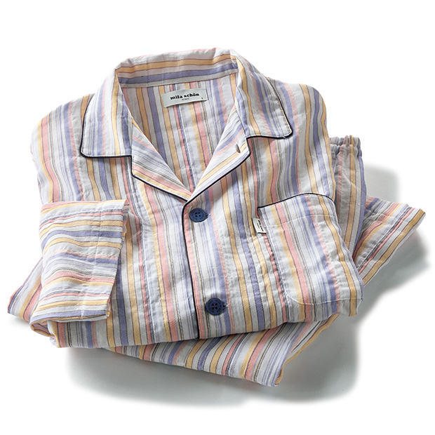 ダブルガーゼシャーリング･テーラーパジャマ