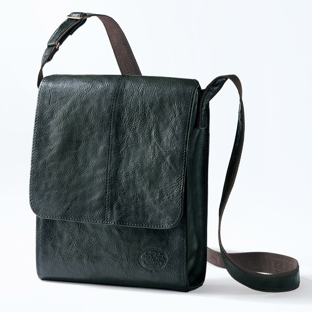 シャドー仕上げレザーのショルダーバッグ