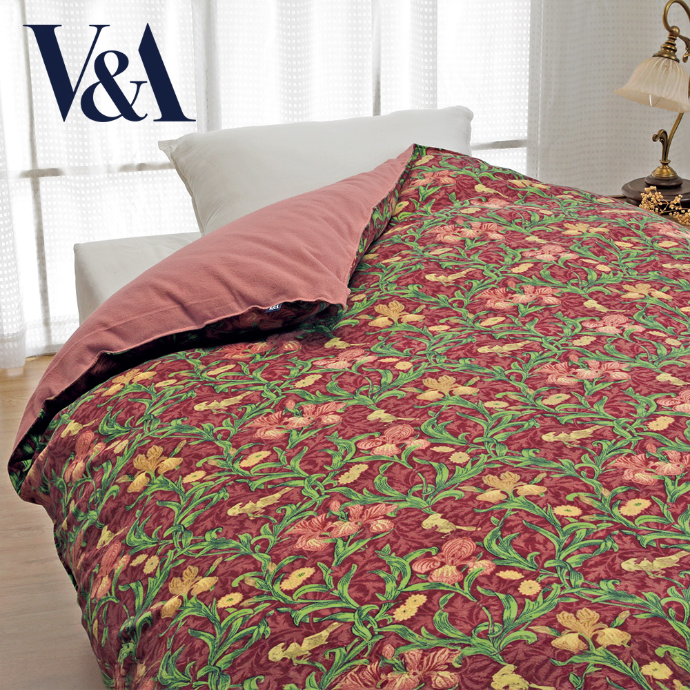 ウォームパイルカバー／シングル／アイリス柄