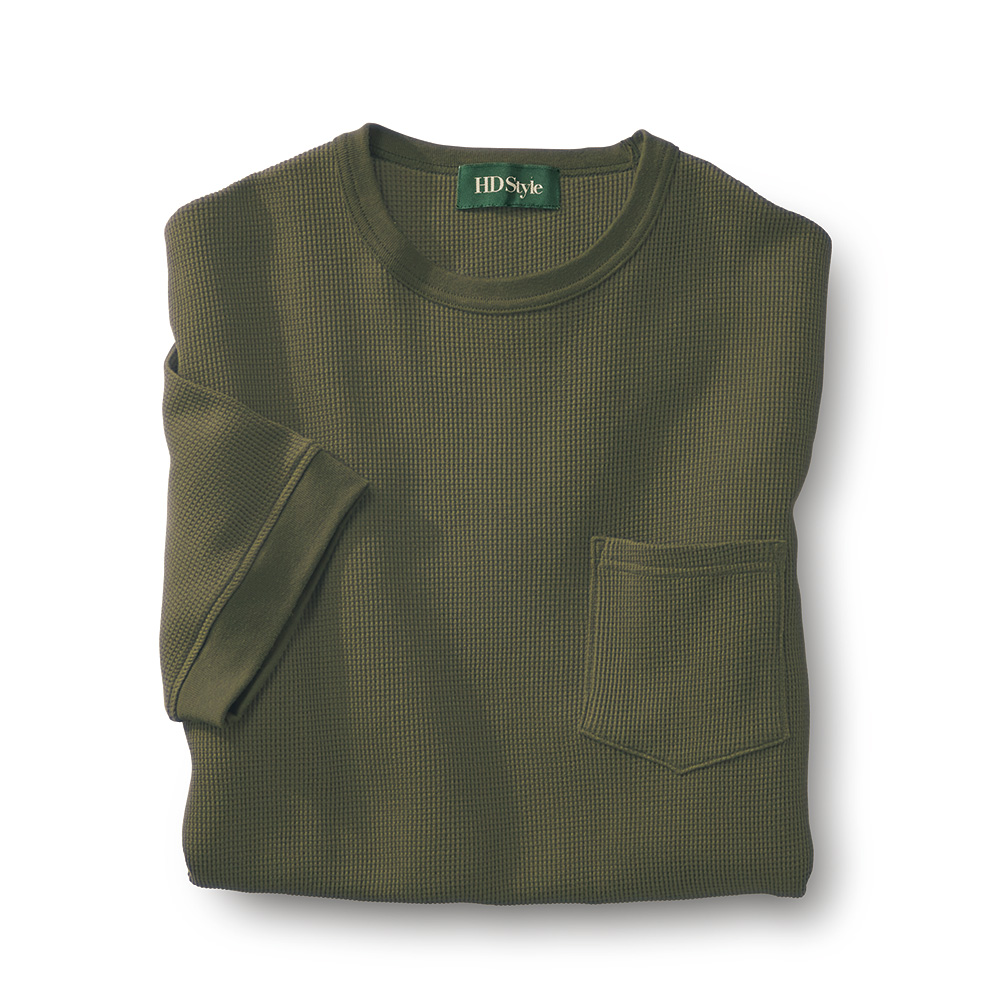 度詰めワッフルTシャツ