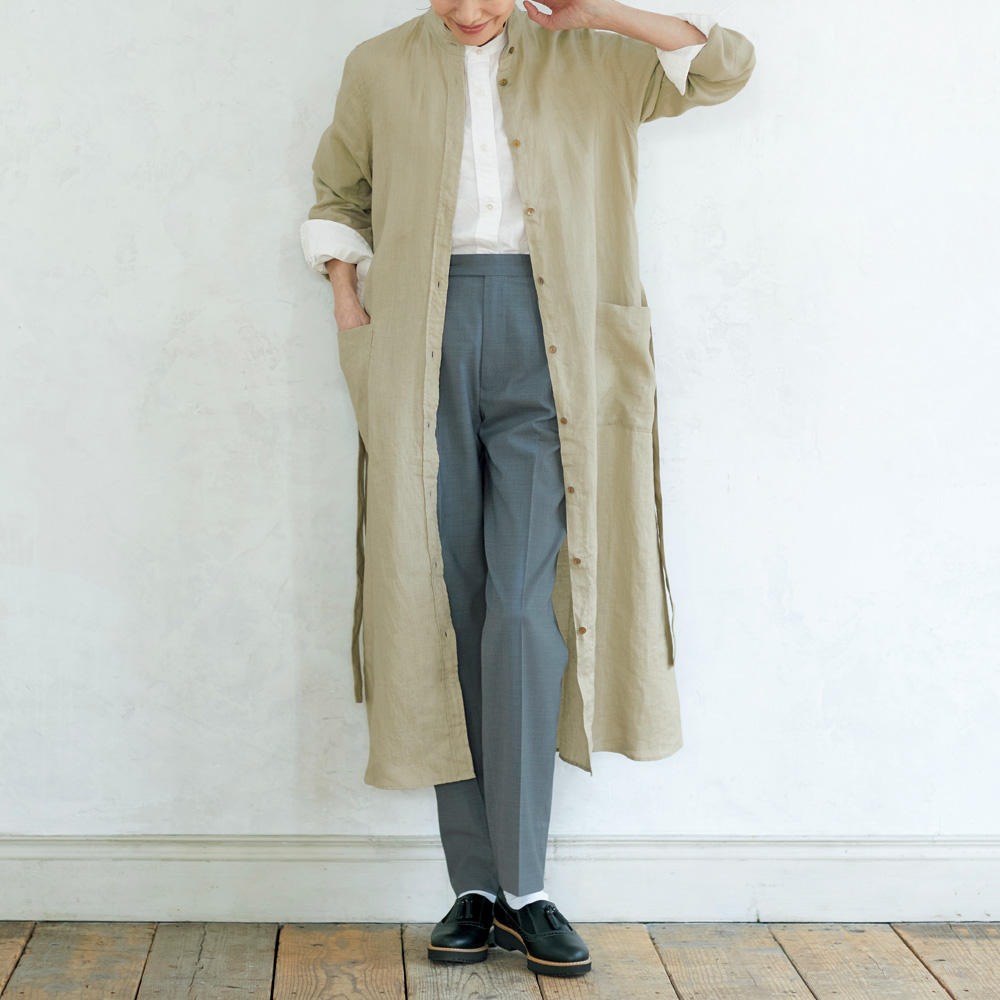ハンドルーム リネン・シャツワンピース／当社限定モデル