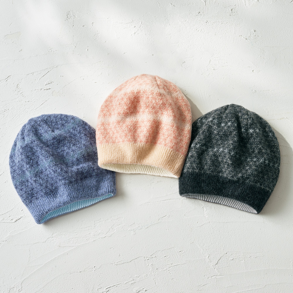 アルパカ混ジャカードニット帽子