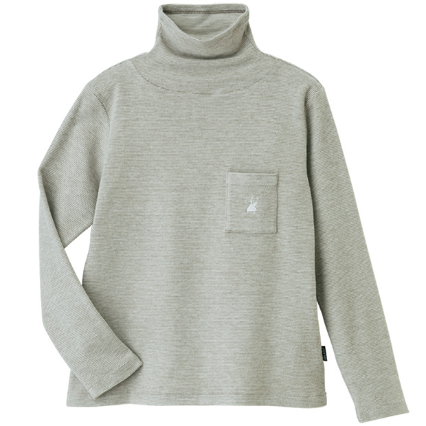 ボトルネック起毛Tシャツ