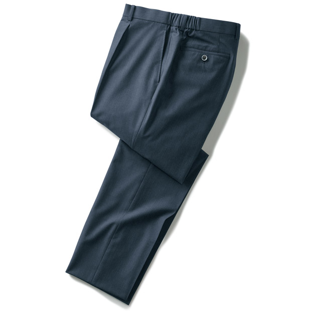 洗えるウール混ストレッチスラックス