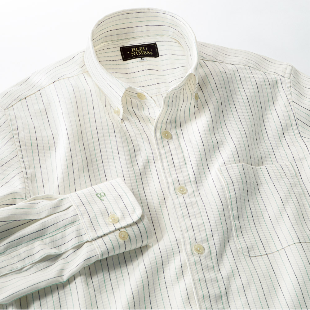レクセルコットンボタンダウンシャツ／ストライプ