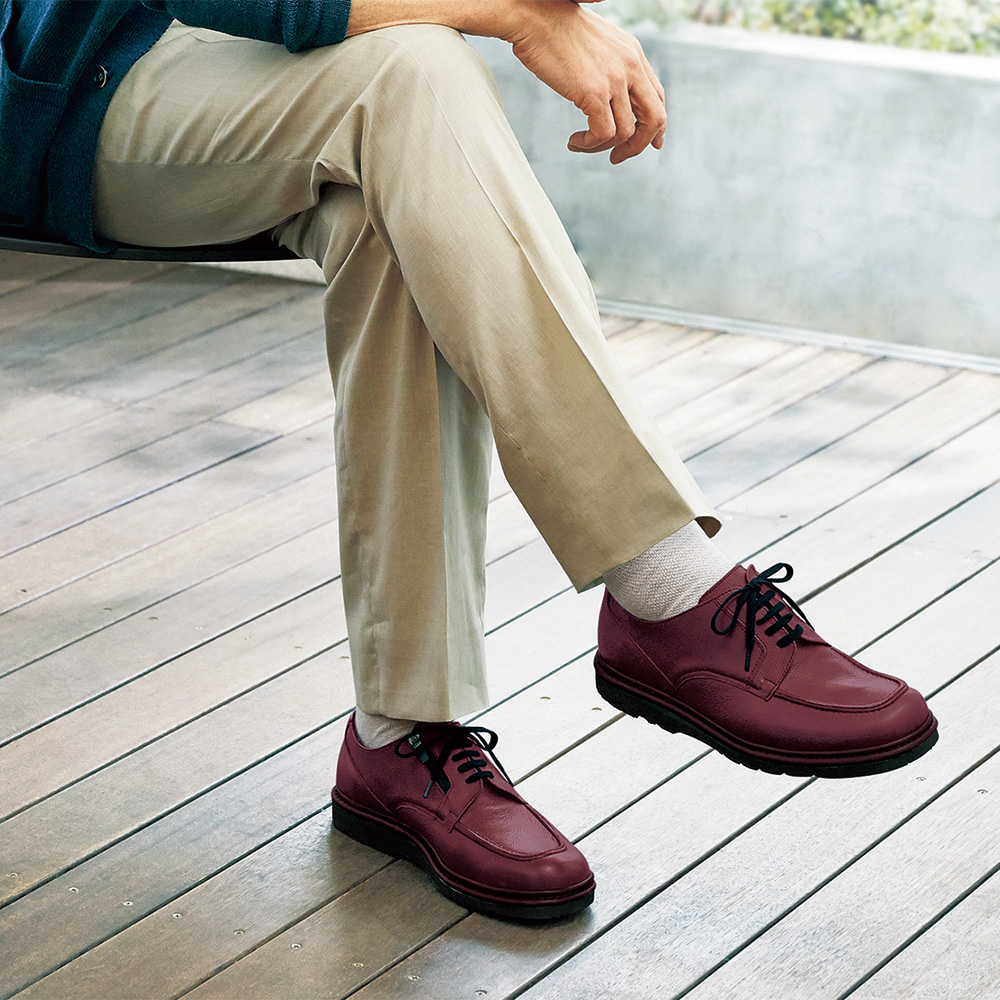 紳士の快適Uチップシューズ