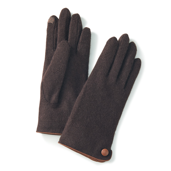 レザーアクセント･カシミヤグローブ