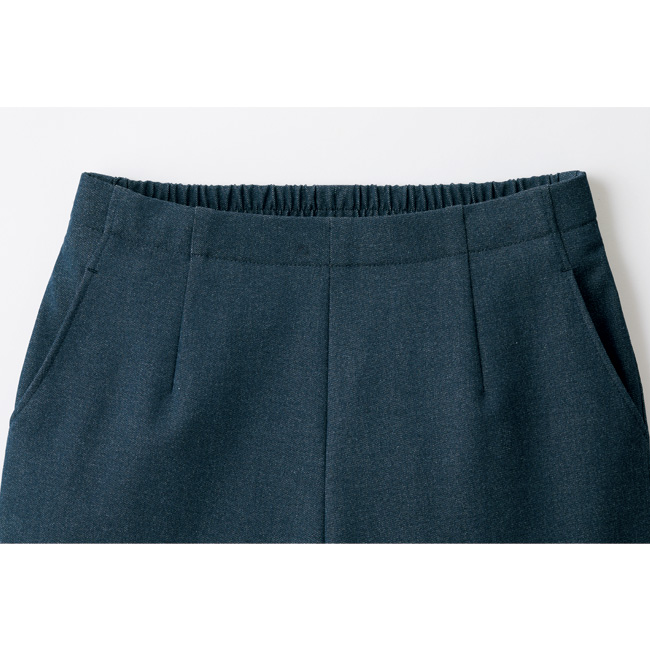 デニム風ストレッチワイドパンツ