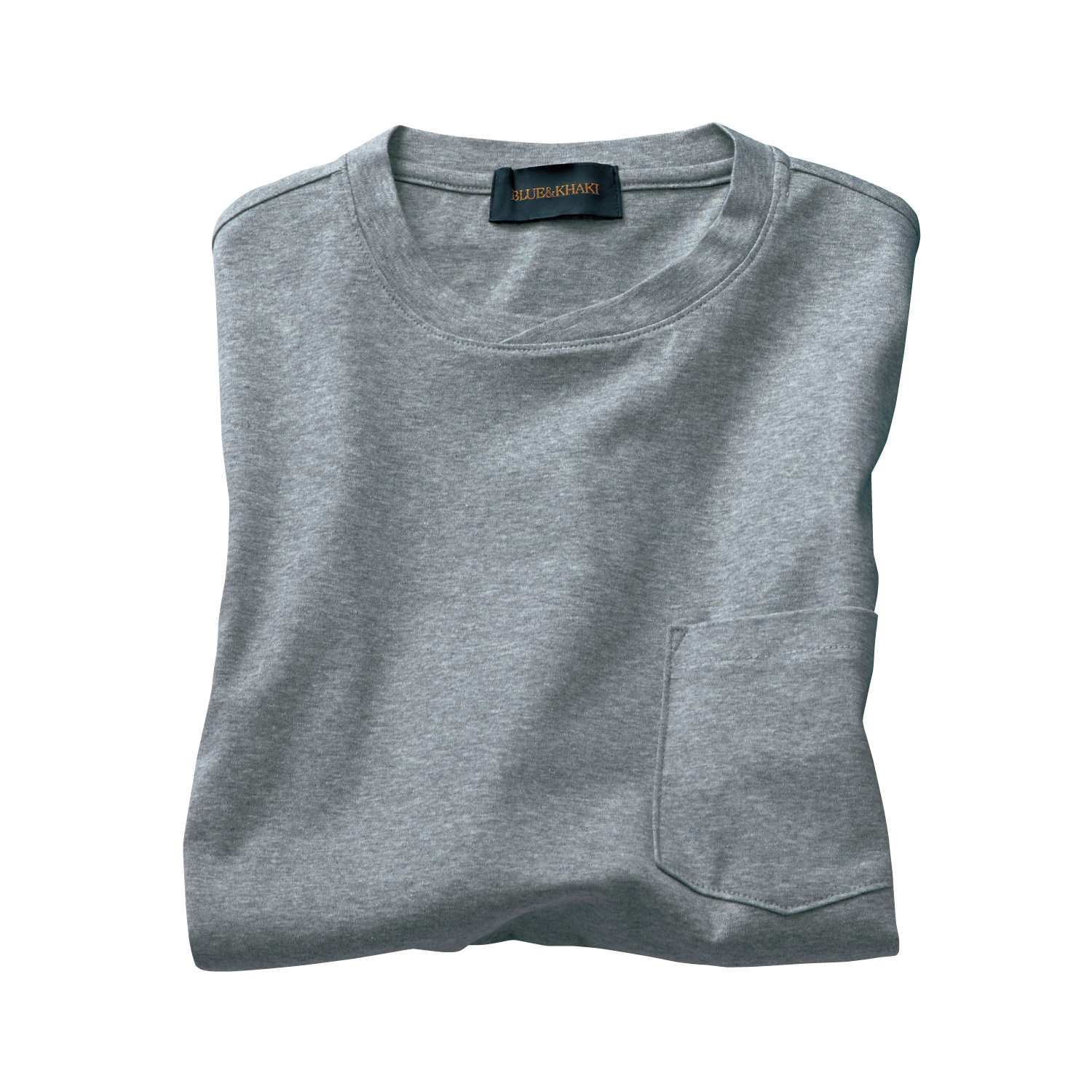 ブルー カーキ 汗じみしにくい コットンスムースtシャツ ライトアップオンラインストア