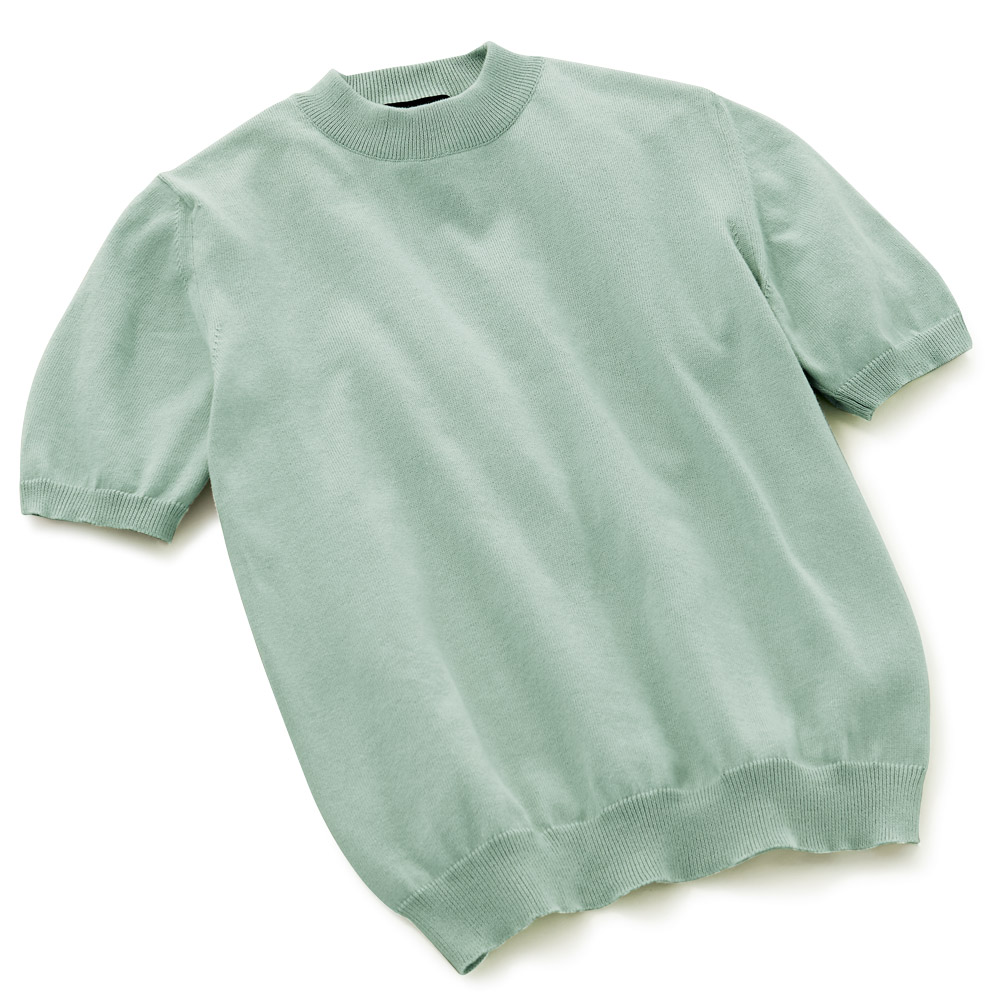 コットン半袖ニット
