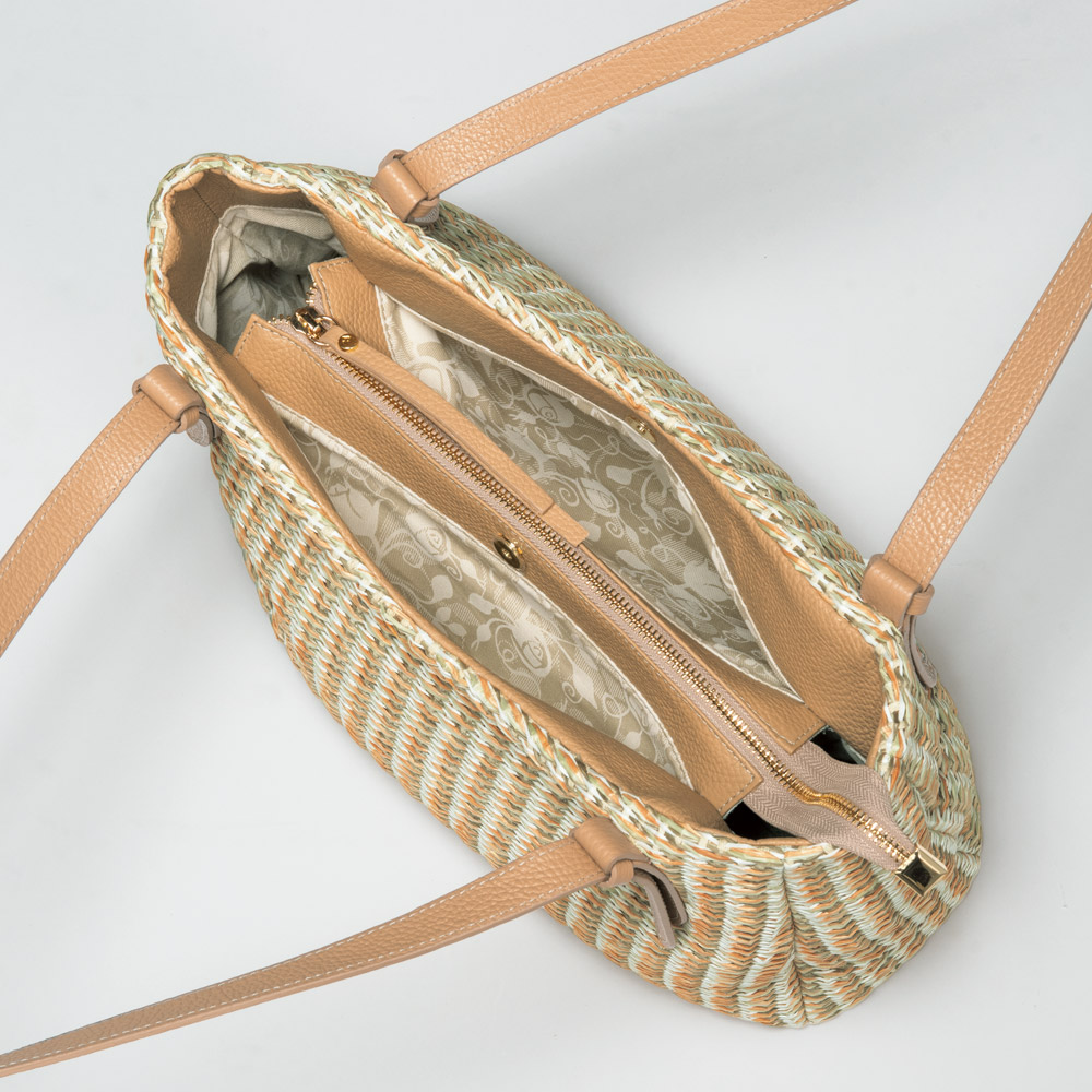 ラフィア調ショルダーバッグ
