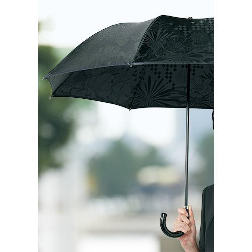 甲州織の折りたたみ晴雨兼用傘