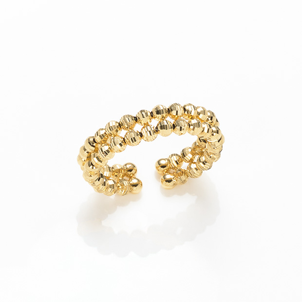 二連カットボールフレキシブルリング／K18