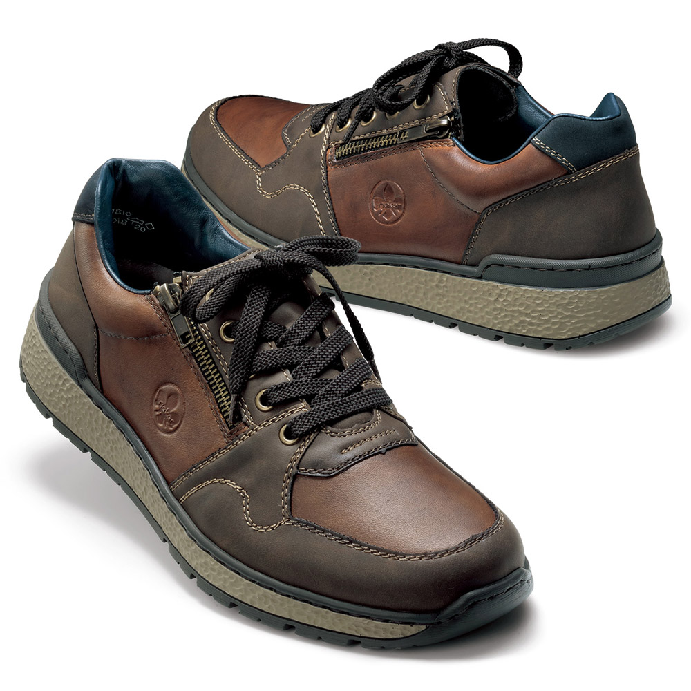 4E･サイドファスナーレザースニーカー