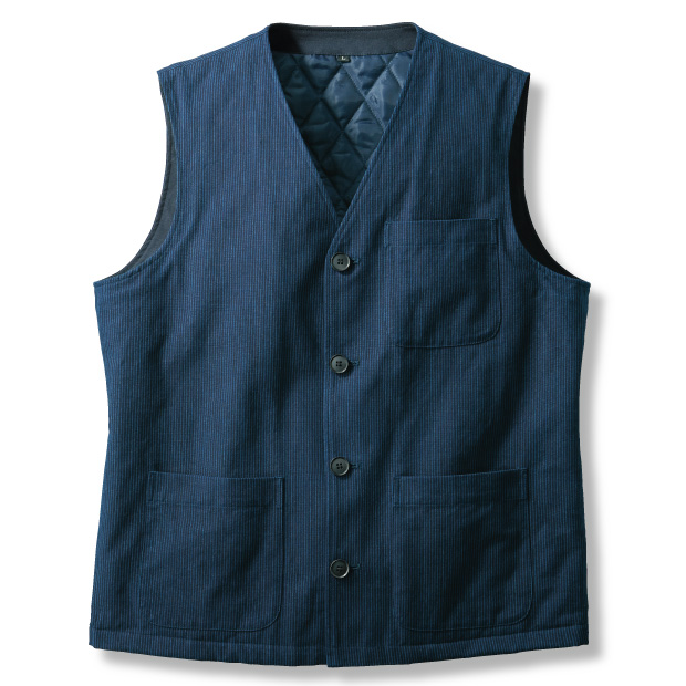武州藍染の中わた入りベスト