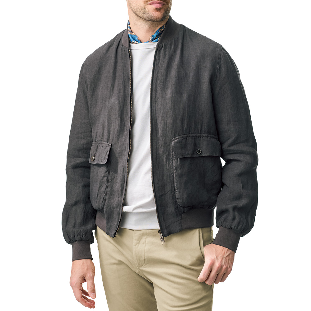 リネンボンバージャケット