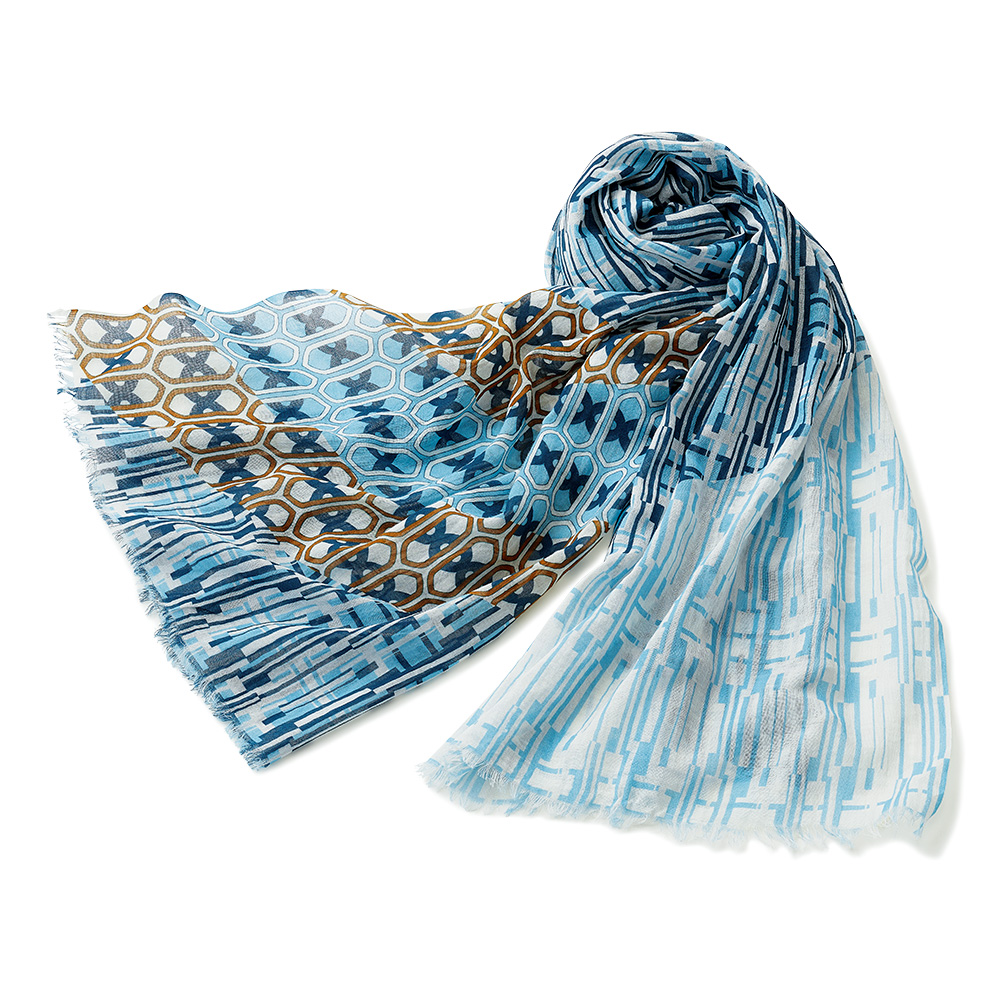 幾何学柄コットンストール