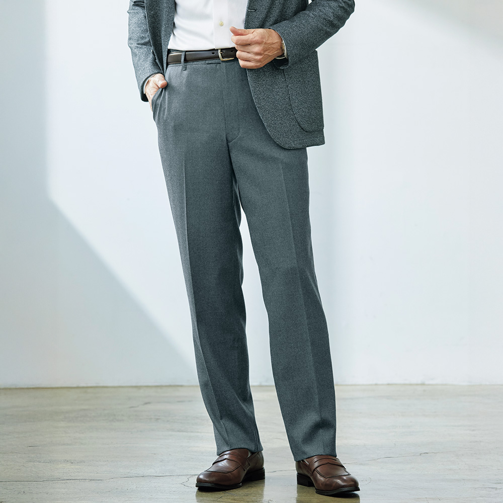 洗えるフラノのお出かけイージーパンツ