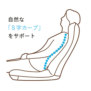 腰に優しい首まで支える座椅子Lサイズ／専用カバー付き