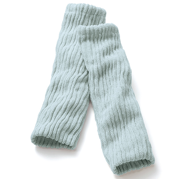 シルク混の二重レッグウォーマー／2足組