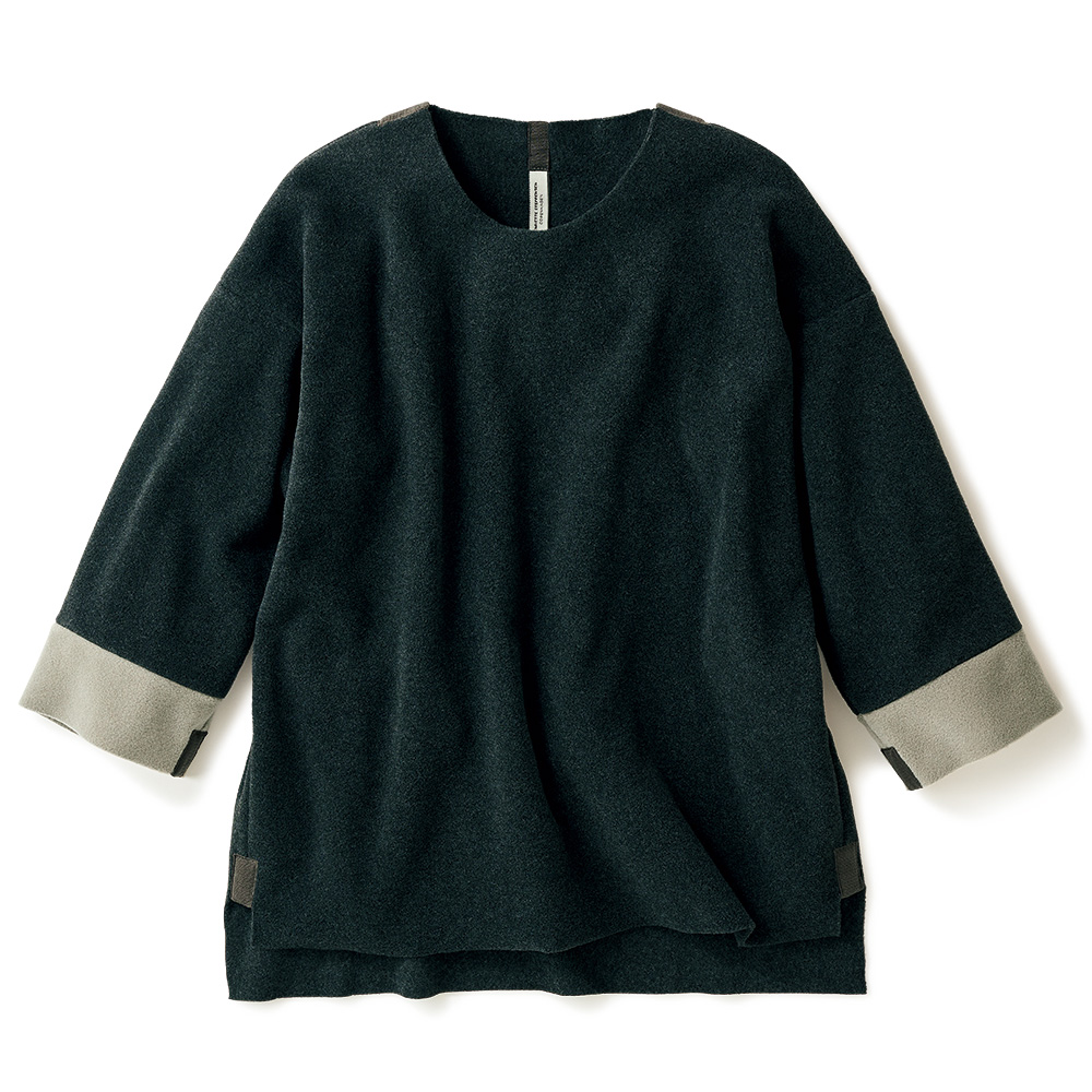 配色使いフリースプルオーバー