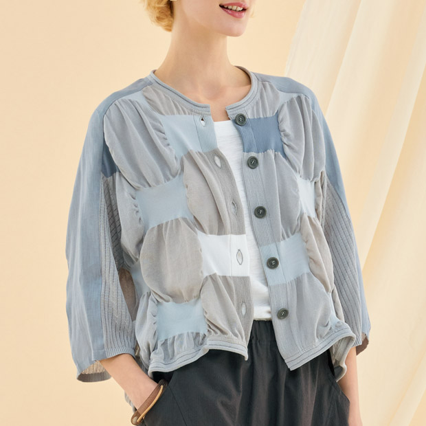 インターシャ編みデザインカーディガン