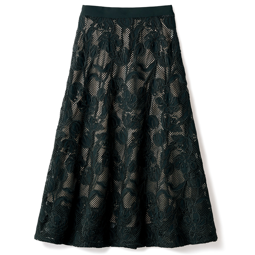 レースのフレアースカート