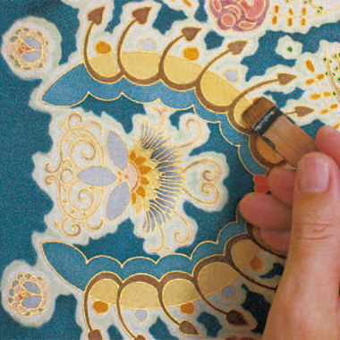 手描き京友禅のビーズバッグ