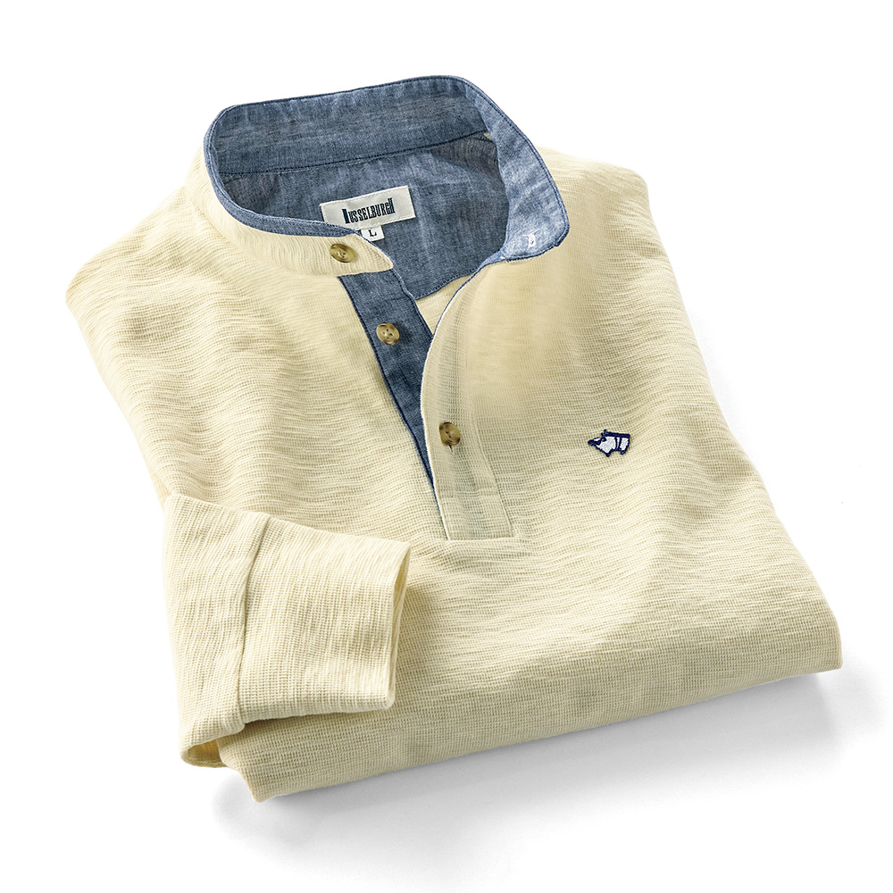 休日のスタンドカラー･長袖Tシャツ