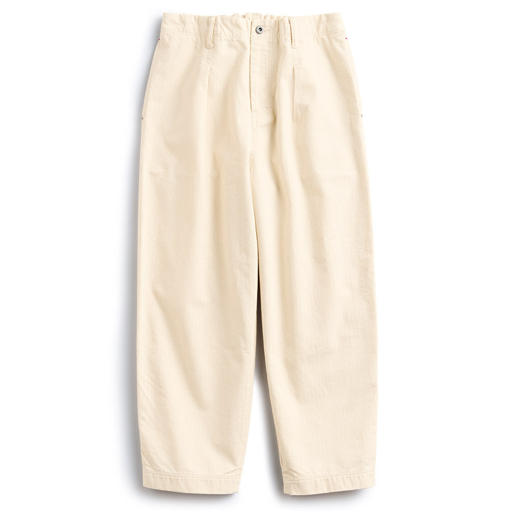 コットンヘリンボーンツイルタックパンツ