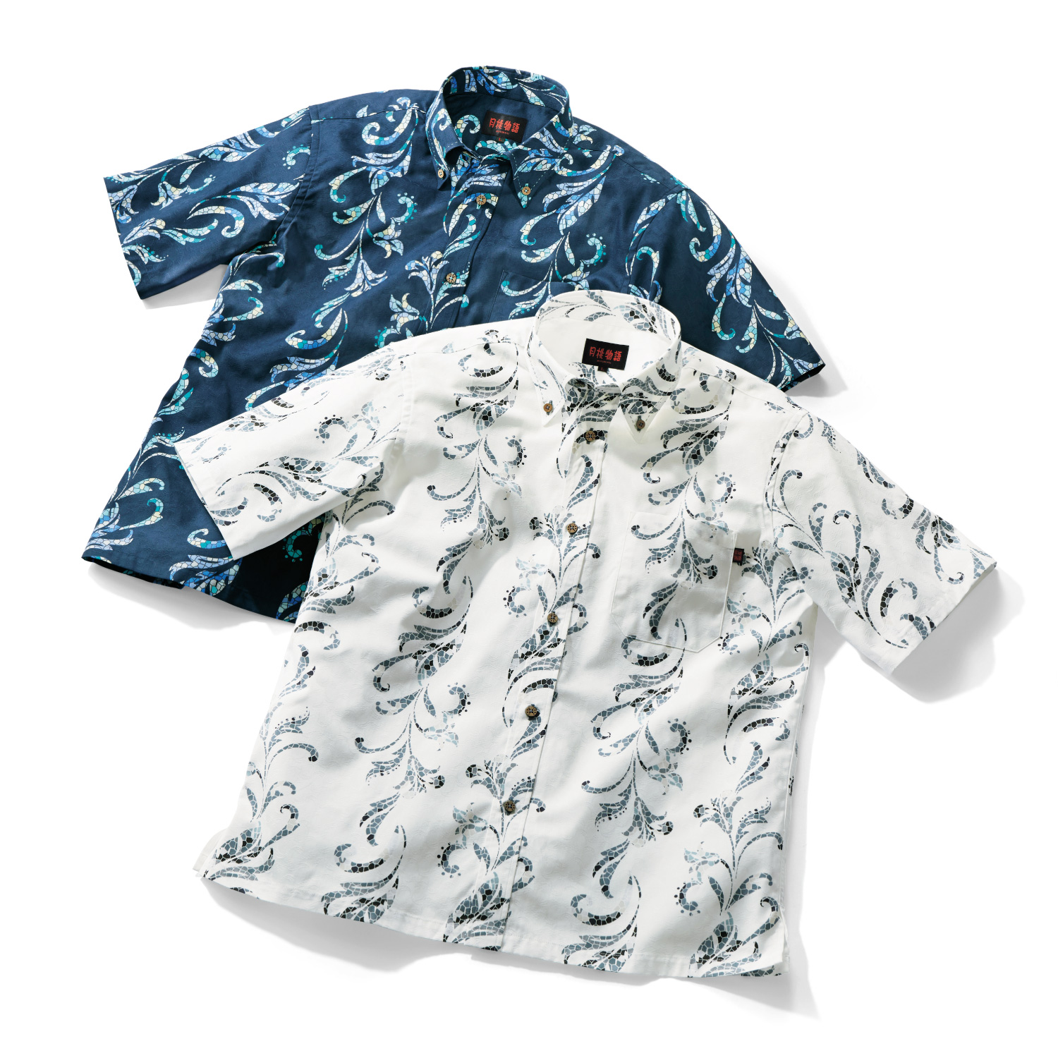 月桃物語 かりゆしボタンダウン半袖シャツ テッポウユリ ライトアップオンラインストア