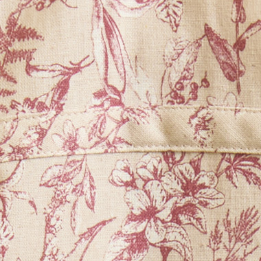 綿麻ボタニカル七分袖スタンドシャツ