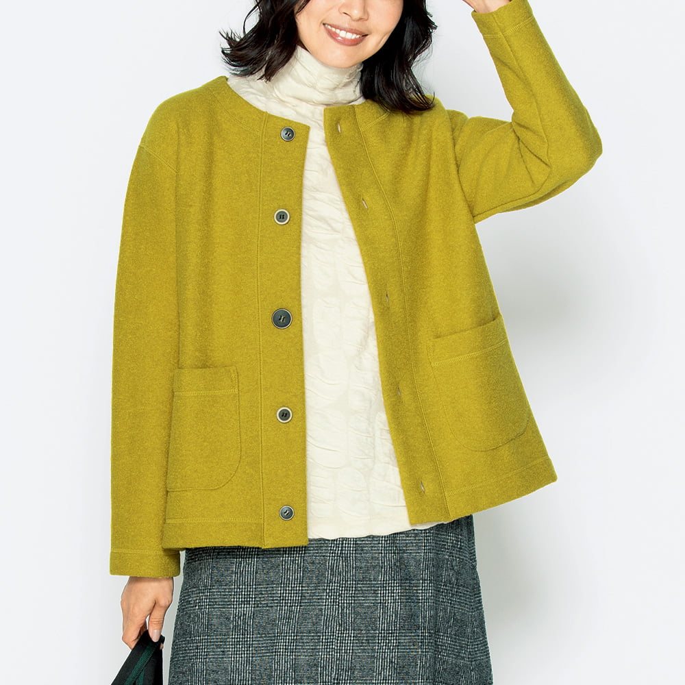縮じゅうウール混ジャケット