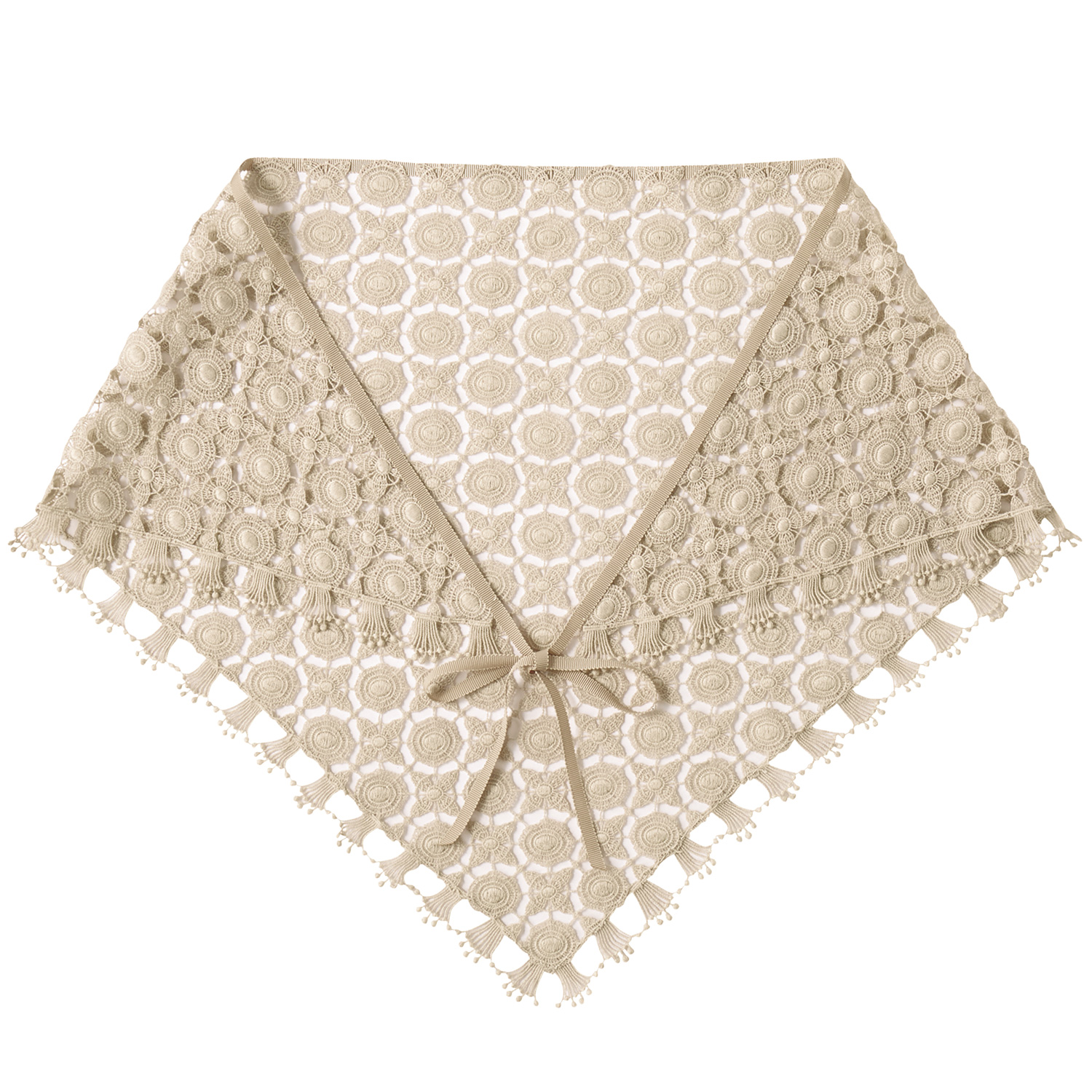 レースのトライアングルストール