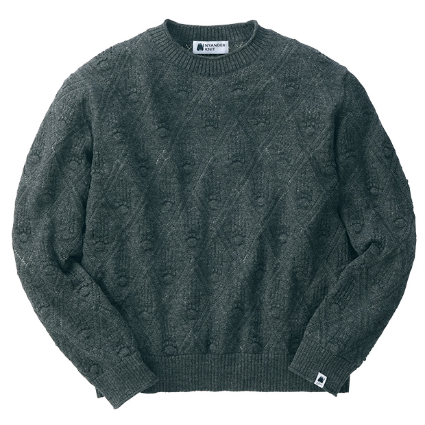 肉球透かしジャカードセーター