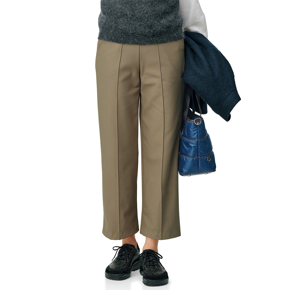 すふれ起毛･ピンタックストレートパンツ