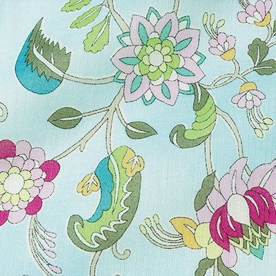 綿ローンの更紗柄ロングブラウス／カラハスティ