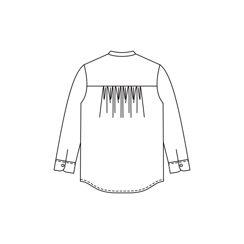 フリルデザインデニムシャツ