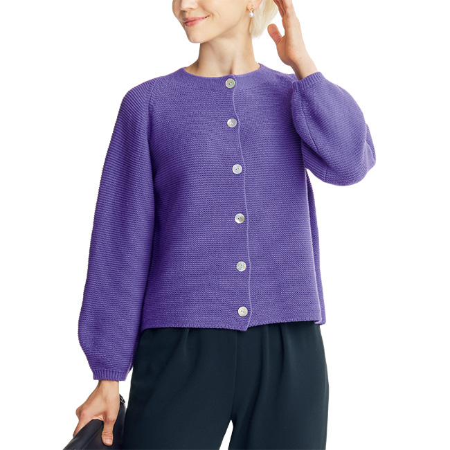 ウール混ニットカーディガン